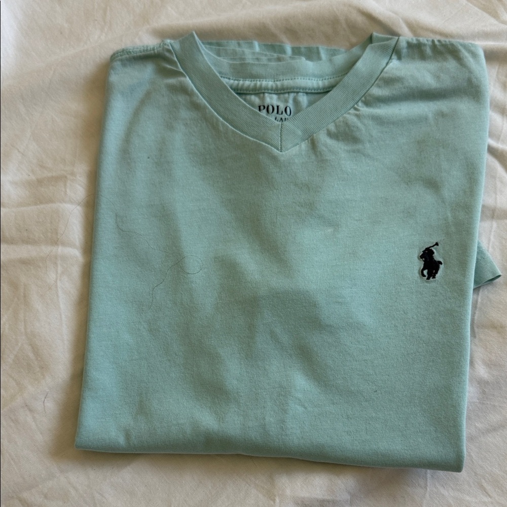 Polo Ralph Lauren Boys Light Blue V-Neck T-Shirt Med 10-12 - Picture 8 of 8